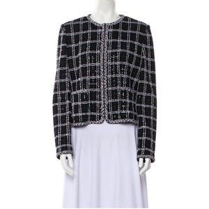 St. John evening plaid print jacket